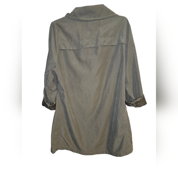 Live a little Green Jacket, Size Small, roll tab sleeves - Picture 3 of 9